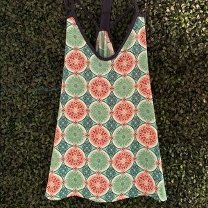 blue teal pink navy tank top